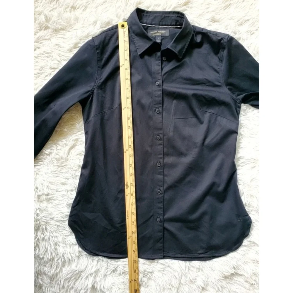 Banana Republic Black Tailored Button-Down Long Sleeve Shirt Size 2 RT$70 NEW - Picture 6 of 10